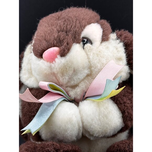Kids of America Vtg Plush Stuffed Animal Bunny Rabbit Easter Carrot Feet 80s 7” - Picture 2 of 13